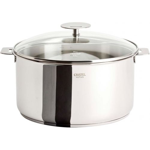  Cristel Multiply Stainless Steel 6 Quart Stewpan with Glass Lid