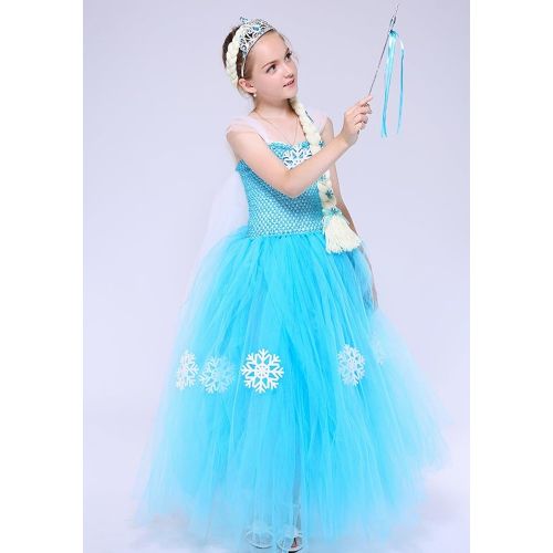  AQTOPS Princess Girl Dress Up Halloween Snow Queen Costume