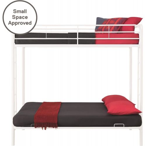  DHP Twin-Over-Full Bunk Bed with Metal Frame and Ladder, Space-Saving Design, Black
