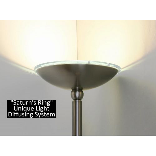  Artiva USA LED9485FSN Saturn Brushed Steel LED Torchiere Floor Lamp with Touch Dimmer, 71