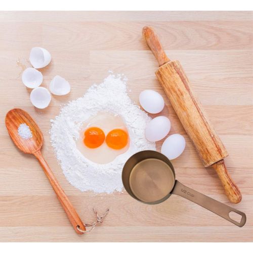  Bestton 11 Pcs Heavy Duty Copper Measuring Cups and Spoons Set Stainless Steel Baking Measurement Utensils, Weigh Liquid and Dry Ingredients