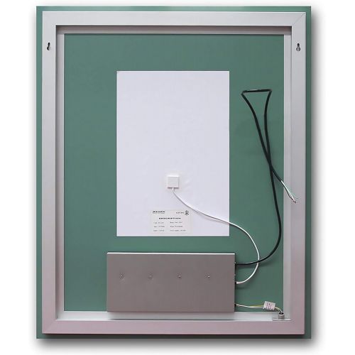 B&C 30x36 inch Super Slim Bathroom Mirror Vertical| 2 Led Strips| Polished Edge &Frameless | Defogger & Dimmer|Touch Switch|Copper Free Silver Backed