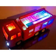 [아마존 핫딜] [아마존핫딜]WolVol Electric Fire Truck Toy with Stunning 3D Lights and Sirens, goes Around and Changes Directions on Contact - Great Gift Toys for Kids