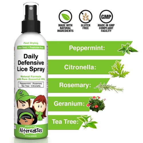  Essenzia Natural Head Lice Prevention Bundle by AlternaKids - Use Daily to Kill, Remove, Prevent Super Lice and Nits | Includes Non-Toxic Shampoo and Home & Bedding Spray
