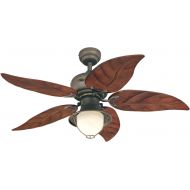 Westinghouse 7861920 Oasis Single-Light 48-Inch Five-Blade IndoorOutdoor Ceiling Fan, Oil Rubbed Bronze with Yellow Alabaster Glass