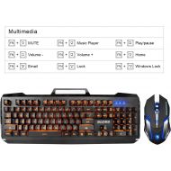 [아마존핫딜][아마존 핫딜] SADES Gaming Keyboard and Mouse Combo,Wired Keyboard with,Orange Lights and Mouse with 4 Adjustable DPI for Gaming,for PC/laptop/win7/win8/win10 ?-
