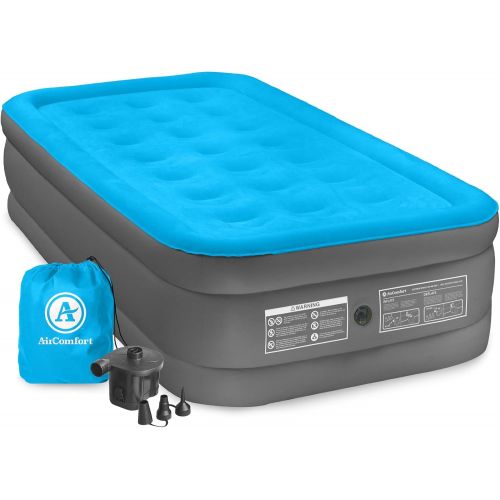 Air Comfort Camp Mate Inflatable Air Mattress: Raised-Profile Bed with External Air Pump