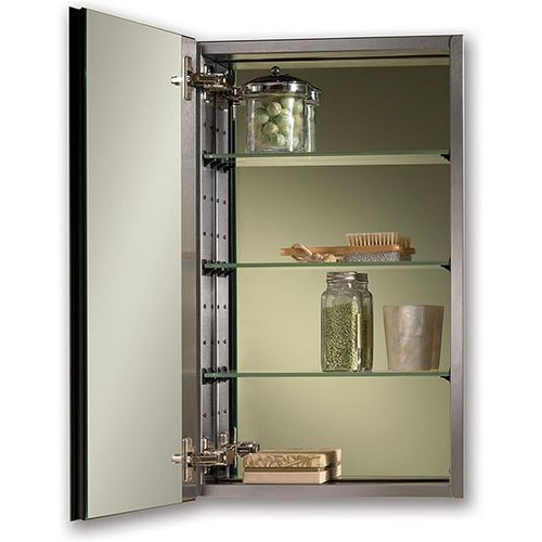  Jensen S468244SS Studio IV Series Recessed Beveled Mirror Medicine Cabinet, White