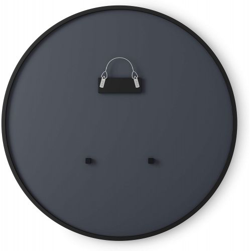  Umbra Hub Wall Mirror With Rubber Frame - 37-Inch Round Wall Mirror for Entryways, Washrooms, Living Rooms and More, Doubles as Modern Wall Art, Black