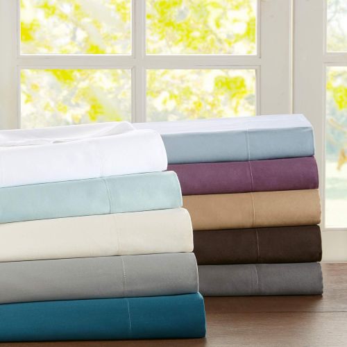  Sleep Philosophy 300TC Liquid Queen, Casual Silk Cotton, Teal Bed Set 4-Piece Include Flat, Fitted Sheet & 2 Pillowcases