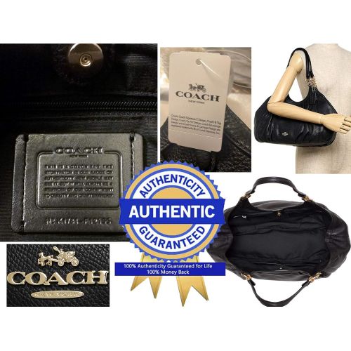  Coach SALE! New Authentic COACH Roched Black Pebble Leather Shoulder Bag