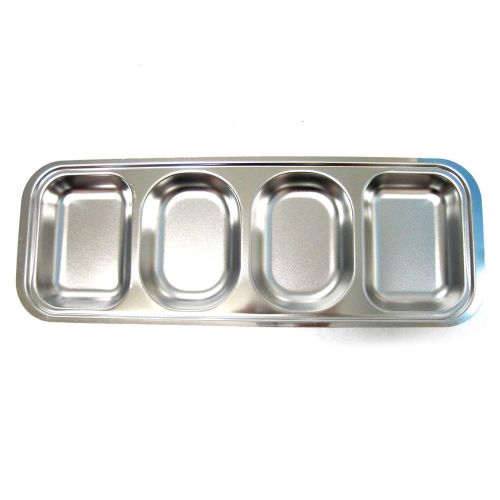  Enjoyingbuy 4 Divided Stainless Steel Kids Snack Tray Food Tray Diet Portion Control Plate