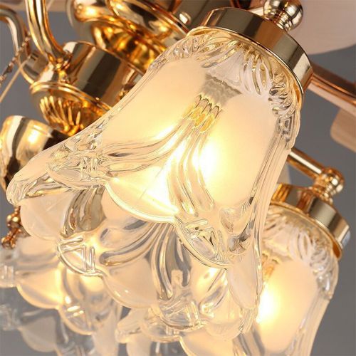  Andersonlight 52-Inch Ceiling Fan with Five Blades and Five Swirled Marble Glass Light Kit, Golden Finish