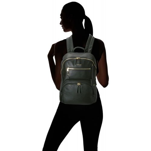 투미 TUMI - Voyageur Hagen Leather Laptop Backpack - 12 Inch Computer Bag For Women - Black