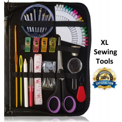  ARTIKA Sewing KIT, Over 110 Quality Sewing Supplies, XL Sewing kit for DIY, Beginners, Emergency, Kids, Summer Campers, Travel and Home