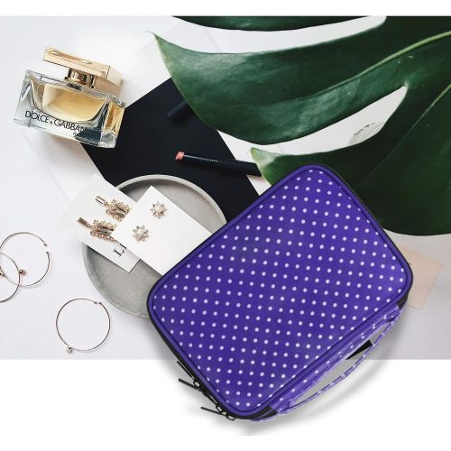  [아마존 핫딜] [아마존핫딜]Teamoy Travel Jewelry Organizer Case, Storage Bag Holder for Necklace, Earrings, Rings, Watch and More, High Capacity and Compact,Purple Dots