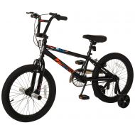 Mongoose Switch Boys Freestyle BMX Bike with Training Wheels, 18-Inch Wheels, Black