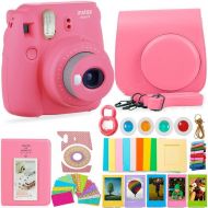 DEALS NUMBER ONE FujiFilm Instax Mini 9 Camera and Accessories Bundle - Instant Camera, Carrying Case, Color Filters, Photo Album, Stickers, Selfie Lens + More (Ice Blue)