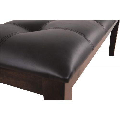  Signature Design by Ashley Ashley Furniture Signature Design - Haddigan Upholstered Dining Room Bench - Casual Tufted Seating - Dark Brown