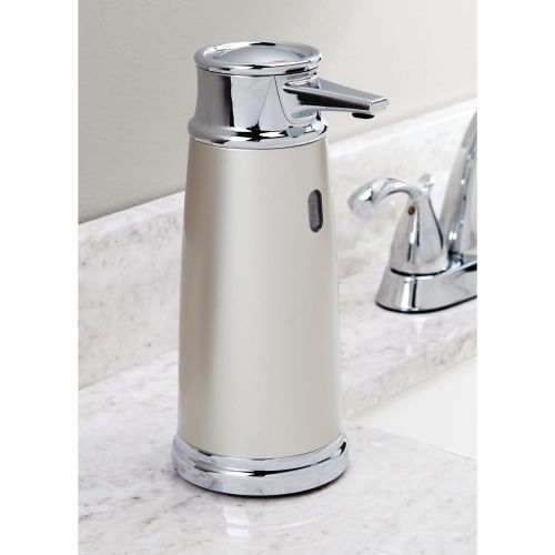  Bathroom dispenser InterDesign 79045 Euro Hands Free & Touchless Automatic Liquid Soap Dispenser Pump with Motion Sensor for Kitchen and Bathroom  Satin/Chrome
