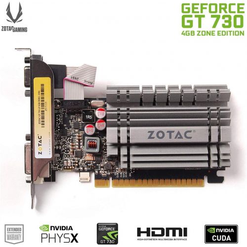  ZOTAC GeForce GT 730 Zone Edition 4GB DDR3 PCI Express 2.0 x16 (x8 lanes) Graphics Card (ZT-71115-20L)