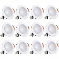 Sunco Luxrite 4 Inch LED Recessed Light, 10W (60W Equivalent), 5000K Bright White, 800 Lumen, Dimmable, Retrofit LED Can Light, Energy Star & UL, Damp Rated - Perfect for Kitchen, Bathro