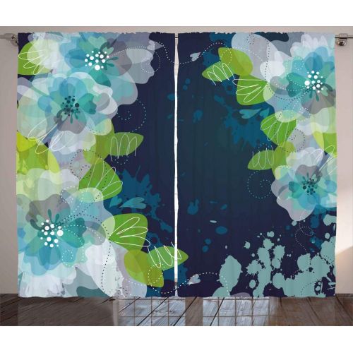  Ambesonne Mermaid Decor Curtains, Lifelike Mermaid Holding A Sea Lily Magic World, Window Drapes 2 Panel Set for Living Room Bedroom, 108 W X 90 L inches