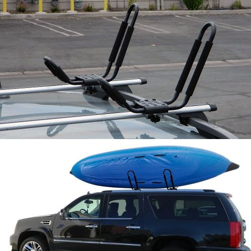  LEAGUE&CO 2 Pair J-Bar Rack Kayak Carrier Canoe Boat Paddle Board Surfboard Roof Top Mount on Car SUV Crossbar