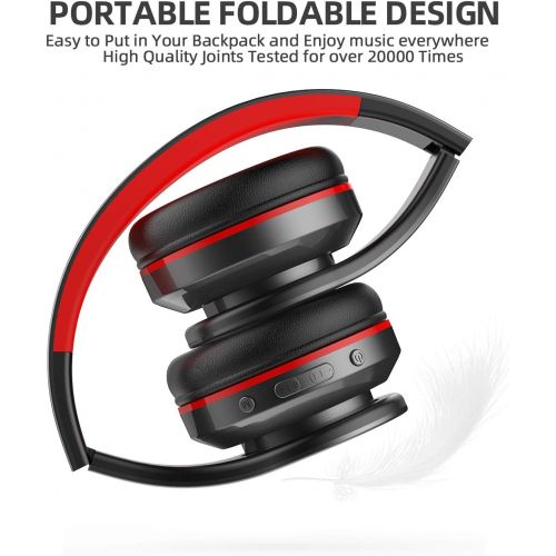  [아마존 핫딜] [아마존핫딜]AILIHEN A80 Bluetooth Wireless Headphones Over Ear with Mic Hi-Fi Stereo Wired Foldable V5.0 Headsets,Soft Earpads, Support with TF Card/MP3 Mode, 25H Playtime for Travel TV PC Ce