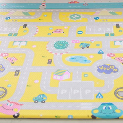  Joy Mat Baby Play Mat Cushion Stylish Floor Foam Mat For Children, Soft Gym Kids Play Mat, Waterproof, Easy to Clean, Soft and Thick, Non Toxic, BPA-Free, Reversible (Wave and stripe, Medi
