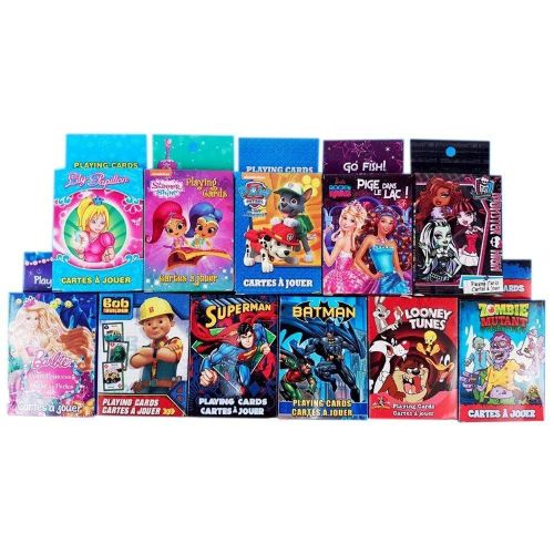  ETC Unlimited Shimmer & Shine, Paw Patrol, Barbie, Monster High, Batman,Superman, Looney Tunes, Bob The Builder & More Playing Cards