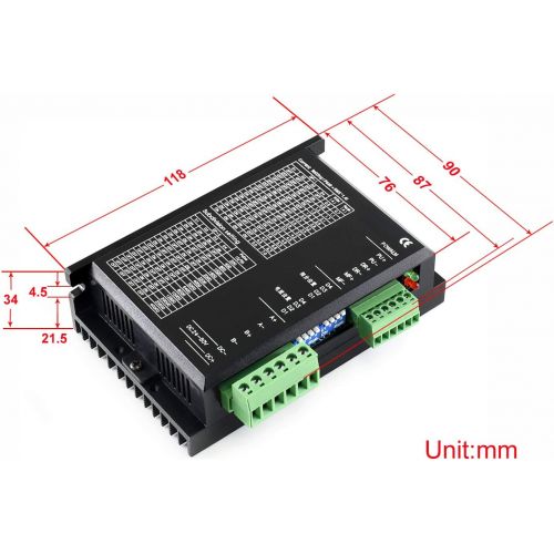  Waveshare SMD258C Two-Phase Hybrid Stepper Motor Driver 40000SR Resolution Supports 16 Grades Stepping Subdivision and Drive Current Setting for CNC Like Sculpturing Cutting Machi