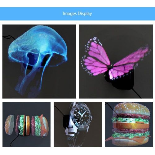  Lingstar Portable LED Holographic Projector Hologram Player 3D Holographic Display Fan Graphic 3D Photos and Videos Advisement Player for Store, Shop, Bar, Casino, Holiday Events D