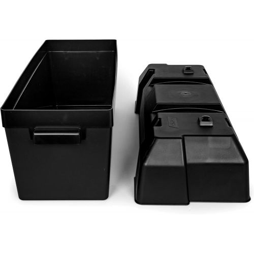  Camco Heavy Duty Double Battery Box with Straps and Hardware - Group GC2 | Safely Stores RV, Automotive, and Marine Batteries |Durable Anti-Corrosion Material | Measures 21.5 x 7.4
