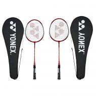 /Yonex GR 303 Badminton Racket 2018 Professional Beginner Practice Racquet with Face Cover Steel Shaft - Pack of 2