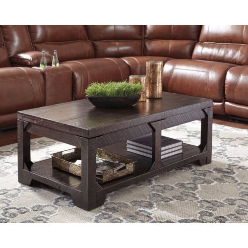  Signature Design by Ashley Ashley Furniture Signature Design - Rogness Coffee Table with Lift Top - Adjustable Occasional Table - Rustic Brown