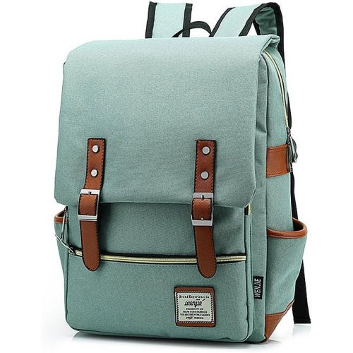  Mn&Sue School Laptop Backpack British Style Daypacks Waterproof Oxford Shoulder Bags for Men Women Travel Outdoor Sport Rucksack Light Green