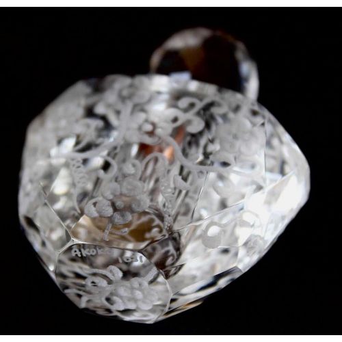  Akoko Art Handengraved Crystal Glass Hand Engraved Oleg Cassini Crystal Bottle, Home Decor, Home Vanity, Engraved Perfume Bottle, Crystal Bottle Flowers, Bridal Gifts