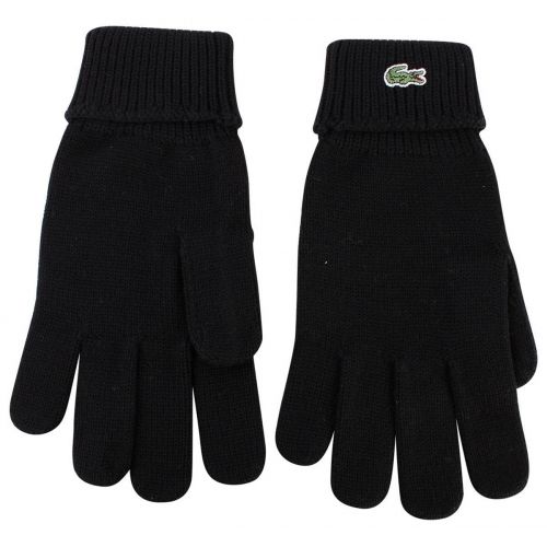 라코스테 Lacoste Mens Plain Wool Gloves - Black
