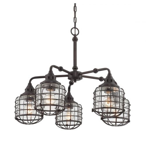  Westinghouse Savoy House 1-571-5-13 Connell 5 Light Chandelier in Matte Black w/ Gold