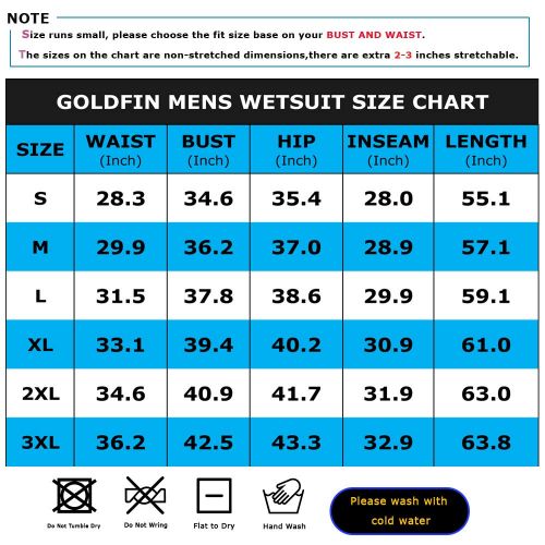  GoldFin Full Wetsuits 3mm Neoprene Wetsuit, Back Zip Long Sleeve for Diving Surfing Snorkeling-One Piece Wet Suit for Men Women