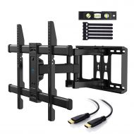 PERLESMITH TV Wall Mount Bracket Full Motion Dual Articulating Arm for Most 37-70 Inch LED, LCD, OLED, Flat Screen, Plasma TVs up to 132lbs VESA 600×400 with Tilt, Swivel and Rotat