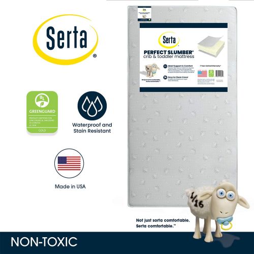  Serta Perfect Start Supreme Fiber CoreMemory Foam Crib and Toddler Mattress | Waterproof | GREENGUARD Gold Certified (NaturalNon-Toxic)