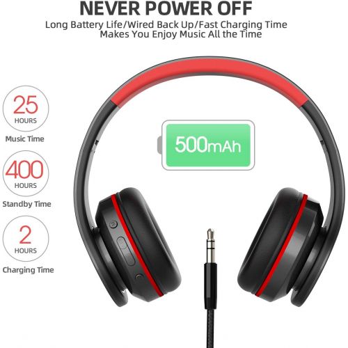  [아마존 핫딜] [아마존핫딜]AILIHEN A80 Bluetooth Wireless Headphones Over Ear with Mic Hi-Fi Stereo Wired Foldable V5.0 Headsets,Soft Earpads, Support with TF Card/MP3 Mode, 25H Playtime for Travel TV PC Ce