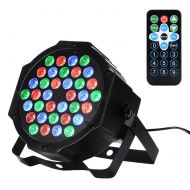 LUNSY DJ Par Lights, 36LEDs Stage Lighting Controlled by Remoter and DMX Control - 4 Pack