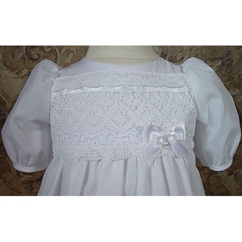  Little Things Mean A Lot 100% Cotton Girls Preemie Dress Christening Gown Baptism Set with Lace Hem
