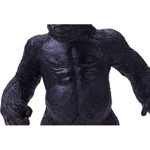  RECUR Toys Standing Gorilla King Kong Toys 6.2 inch, Wildlife Animal Lifelike Ape Soft Hand-Painted Skin Texture Toys for Kids, Realistic Western Lowland Gorilla Replica Figurines