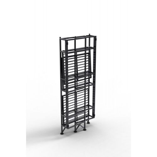  Convenience Concepts Designs2Go X-Tra Storage 3-Tier Folding Metal Shelf, Black