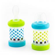 [아마존베스트]Sassy Baby Food Nurser  4+ Months Set of 2- 4oz 100% Silicone Nipple and Spoon BPA-Free
