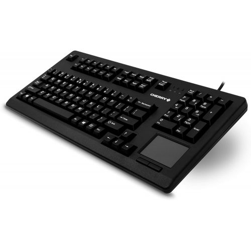  Cherry CHERRY Compact QWERTY Mechnical USB Keyboard with Touchpad - 104 Keys, 16 Wide, Black